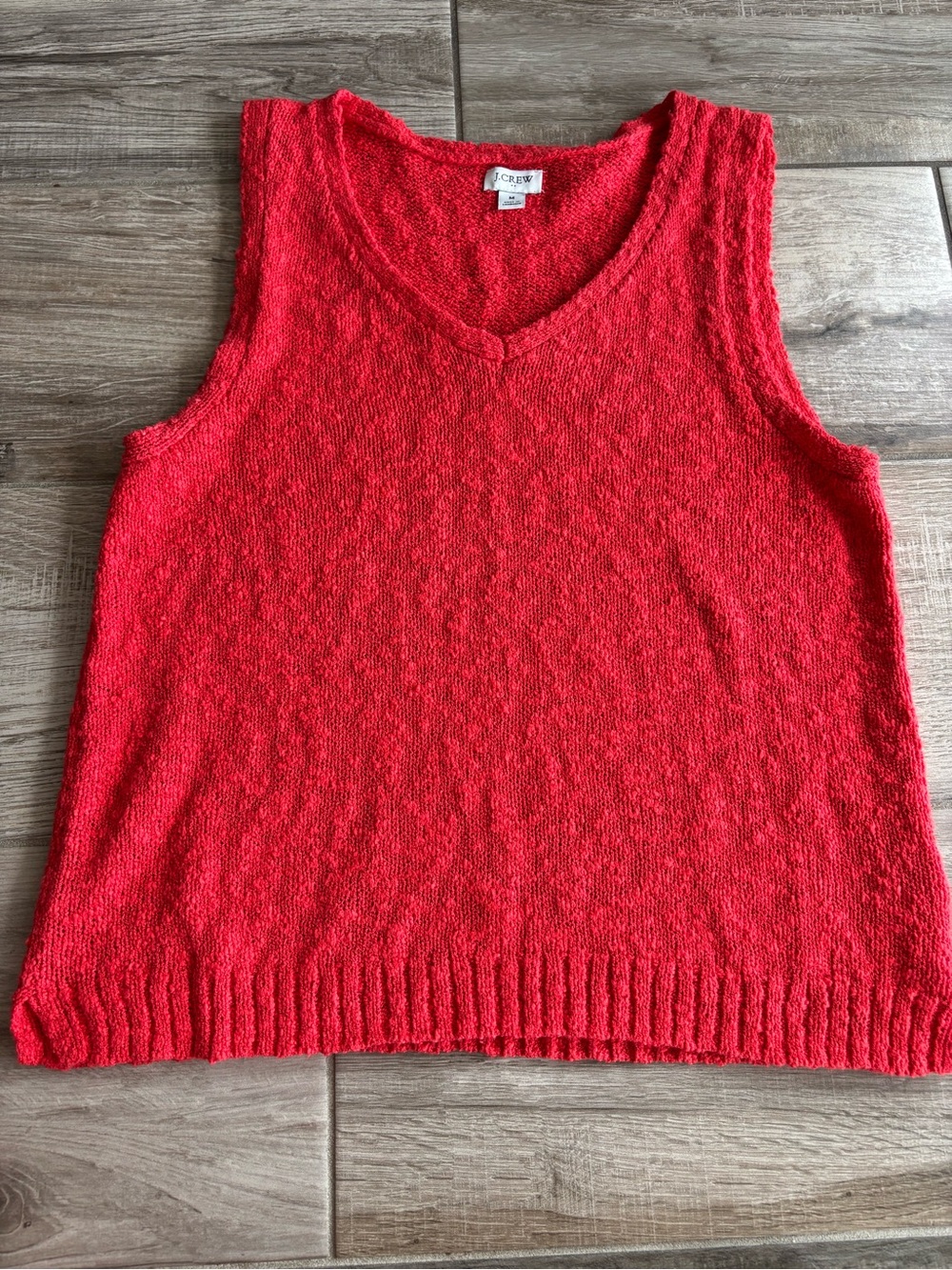 J. Crew Bright Red V-Neck Sleeveless Knit Top size medium excellent condition